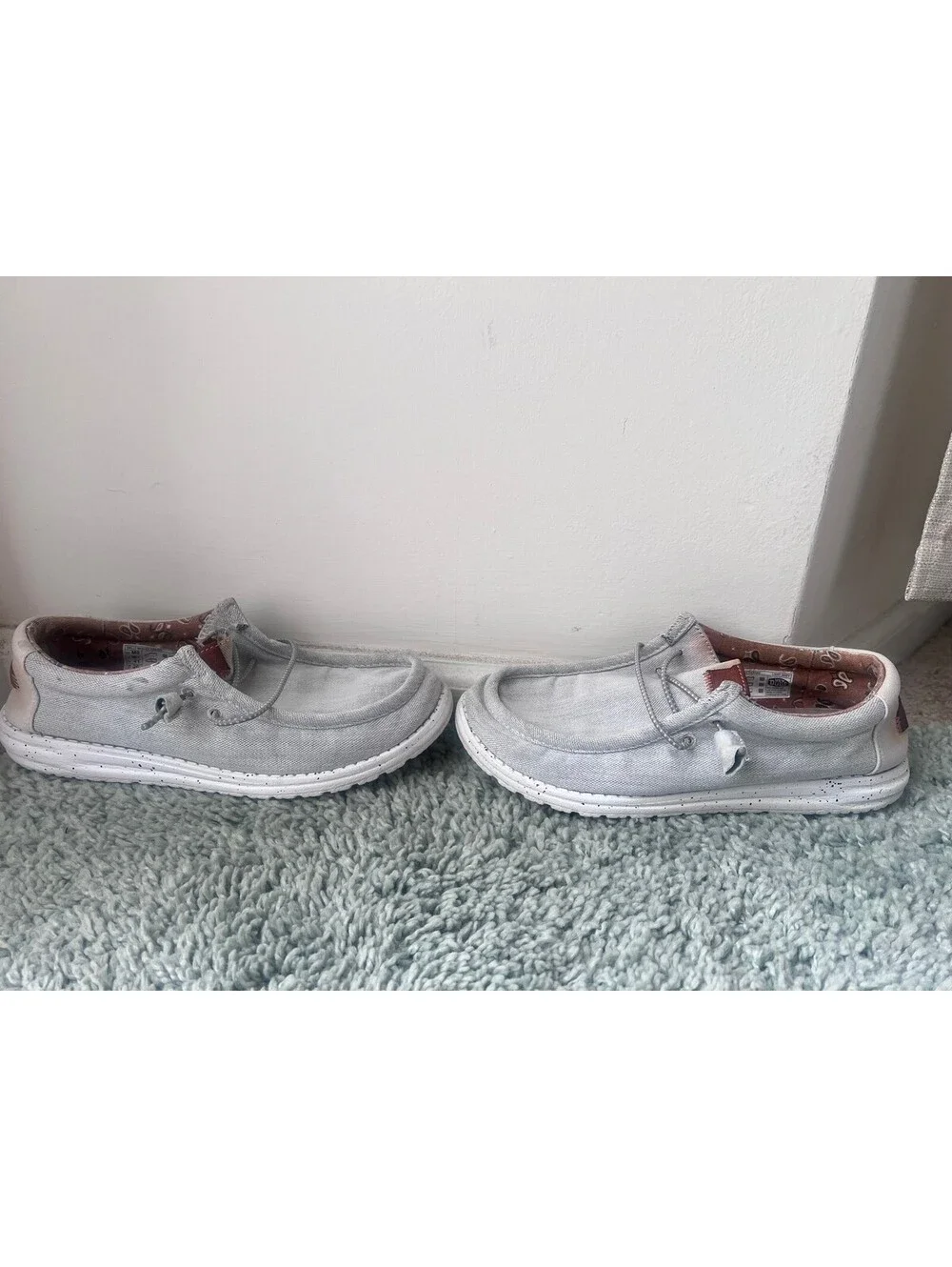 Hey Dude Wally washed Canvas grey mens size 8